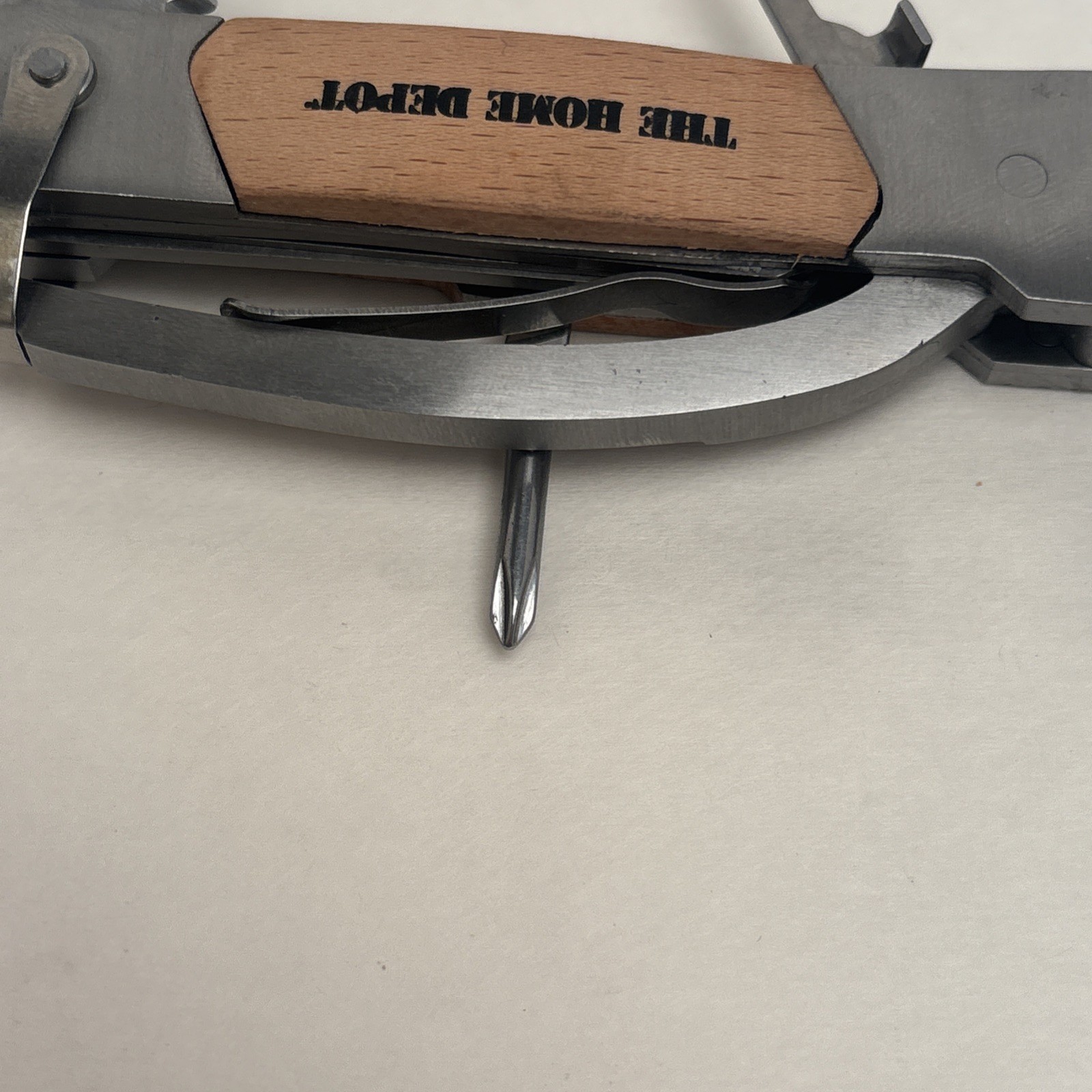 The Home Depot Wood Branded Mulitool Hammer Pliers Knife Saw File DIY Hunt Camp
