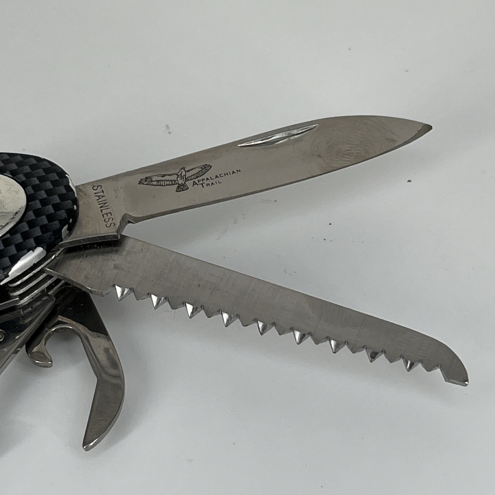 Appalachian Trail Gray Carbon Fiber Pattern Swiss Knife Multi Tool -10 Tools
