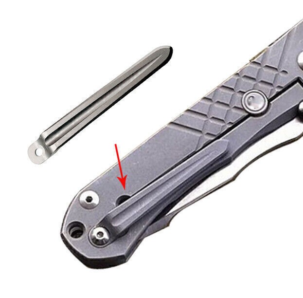Titanium Deep Carry Pocket For Chris Reeve Knives Umnumzaan Sebenza Back Clip US
