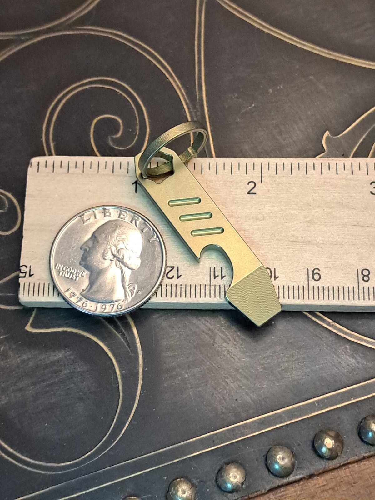 Mini EDC Anodized Gold Titanium Keychain Bottle Opener