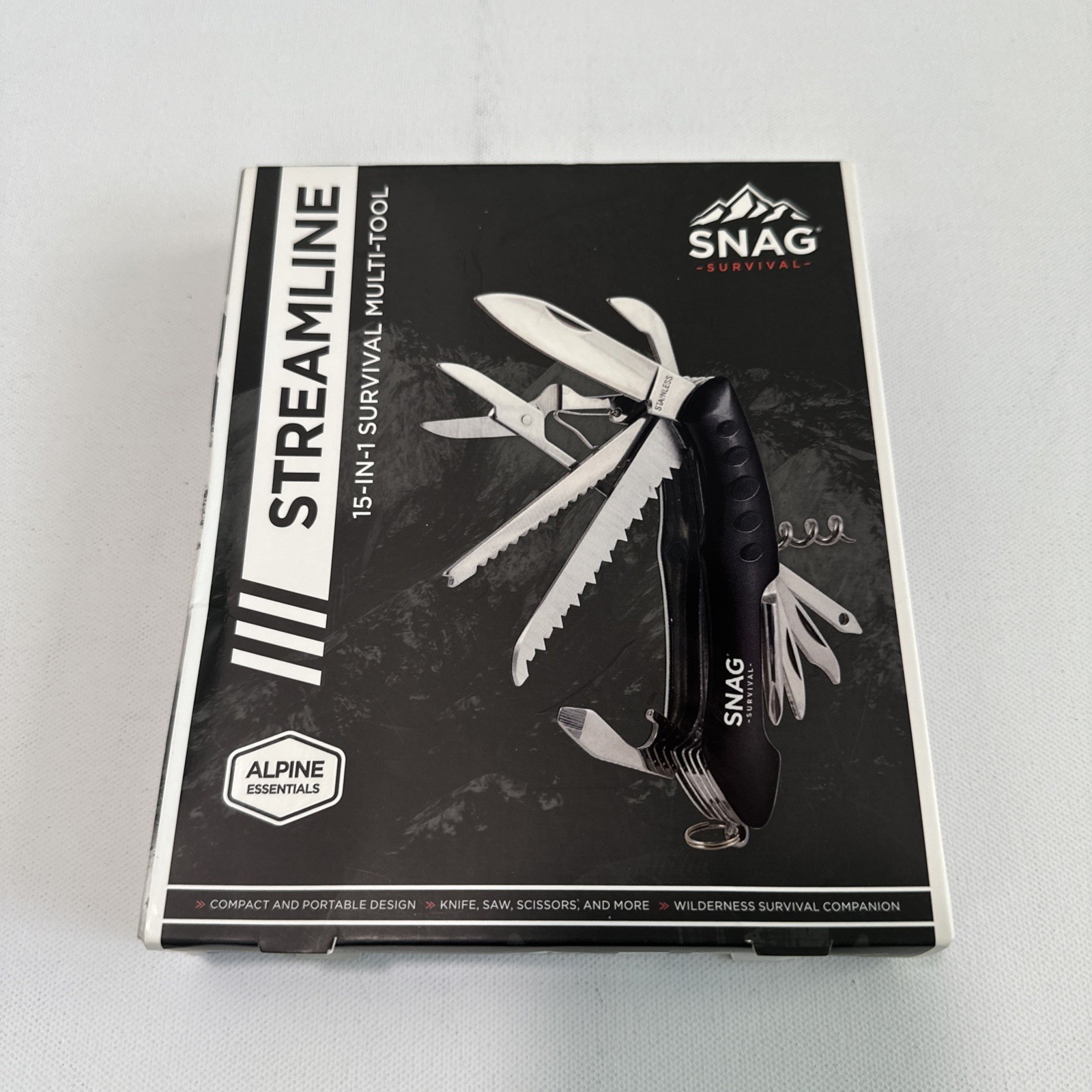 Snag Survival Alpine Essentials Streamline 15-in-1 Survival Tool