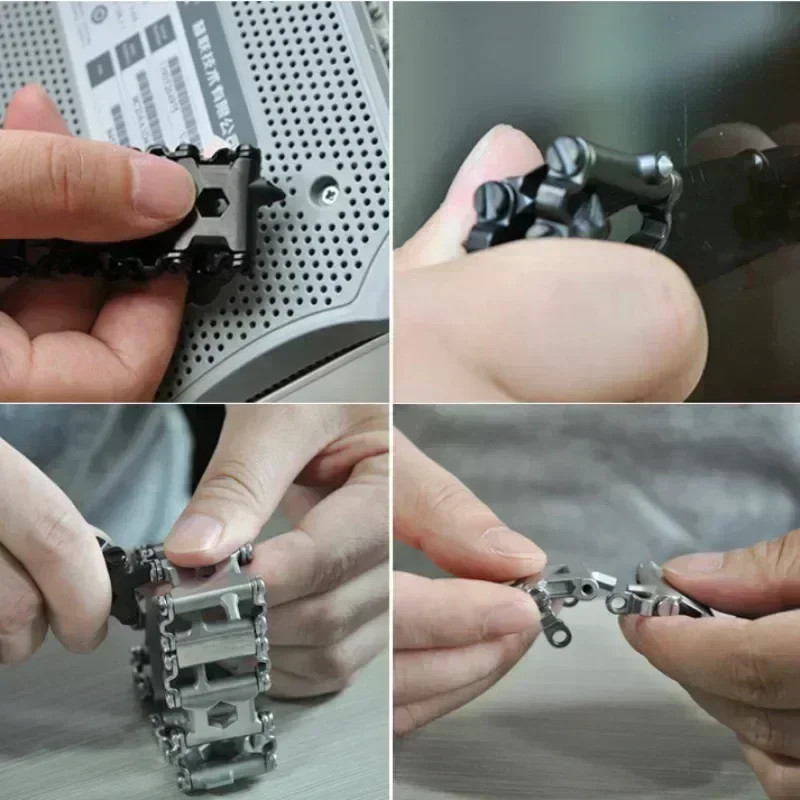 Multifunction Stainless Tool Bracelet Wearable Bolt Driver Bike Multitool Outdoo