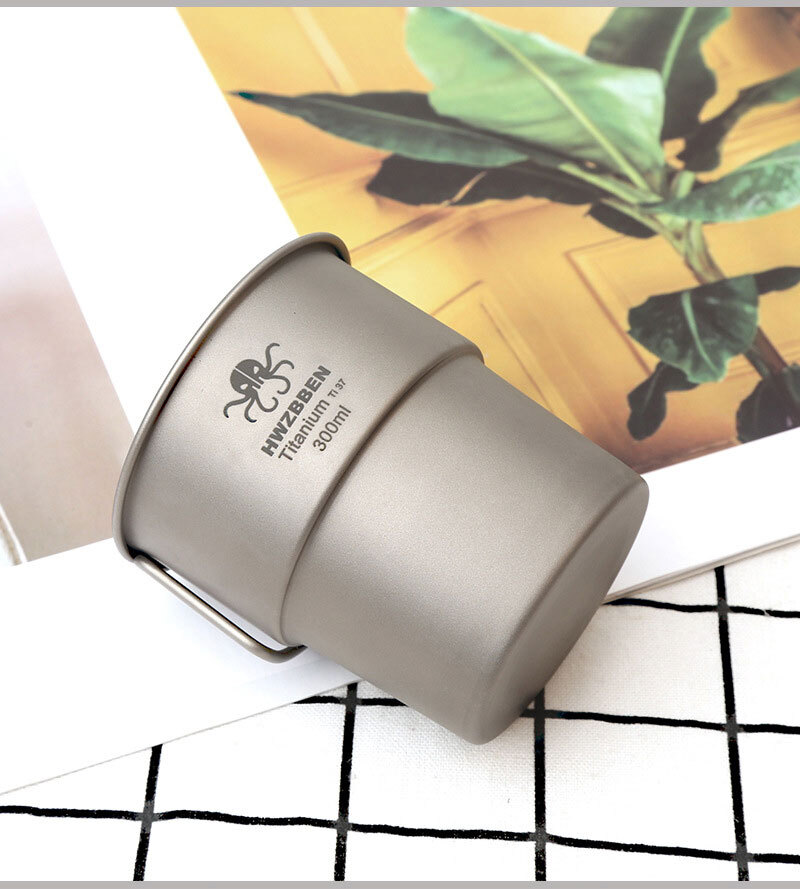 New EDC Outdoor Camping Pure Titanium Coffee Water Cup Portable Folding Mug Cup