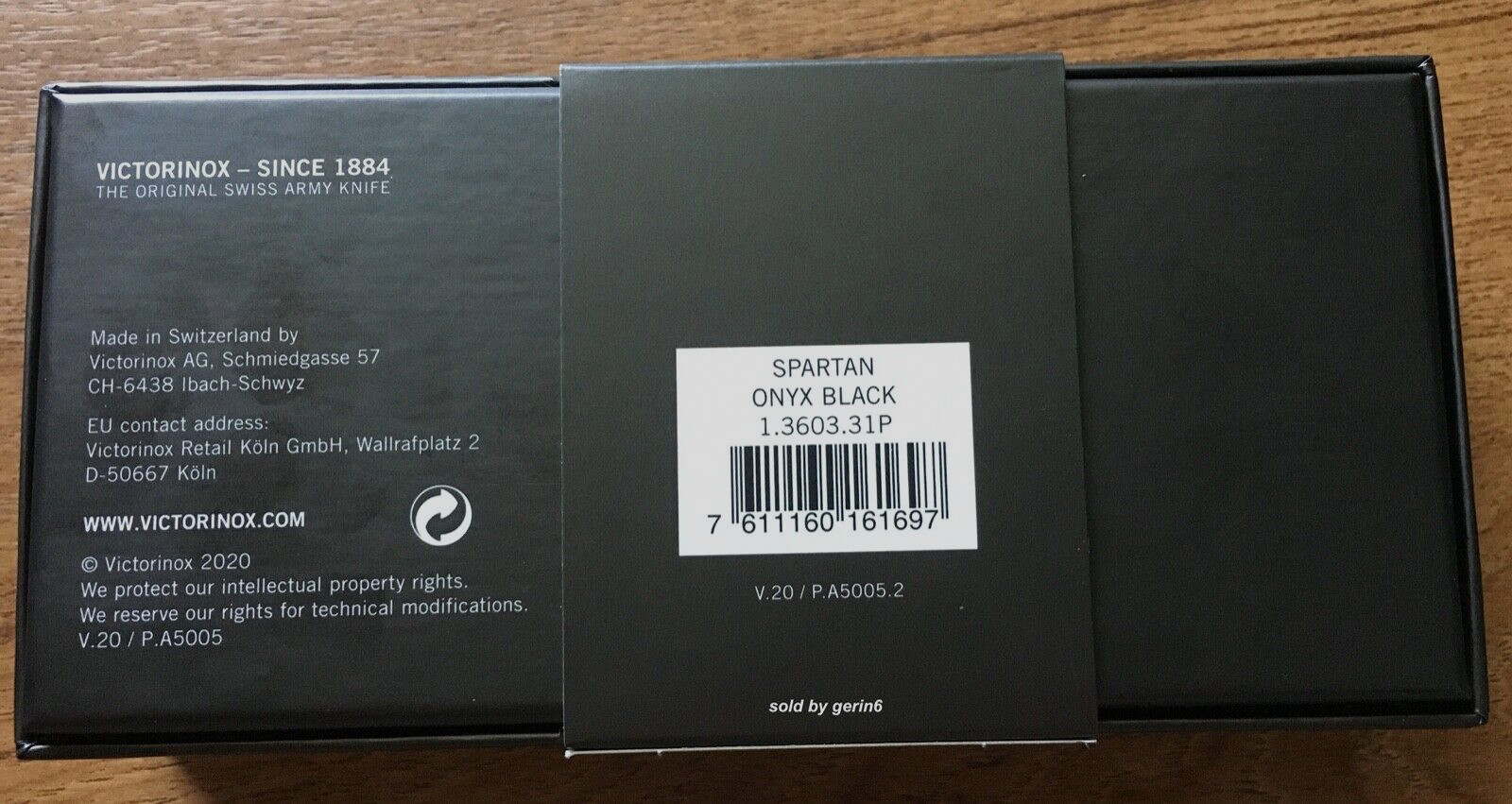 Victorinox Swiss Army Knife Onyx Monochrome Black Spartan 1.3603.31P, New In Box