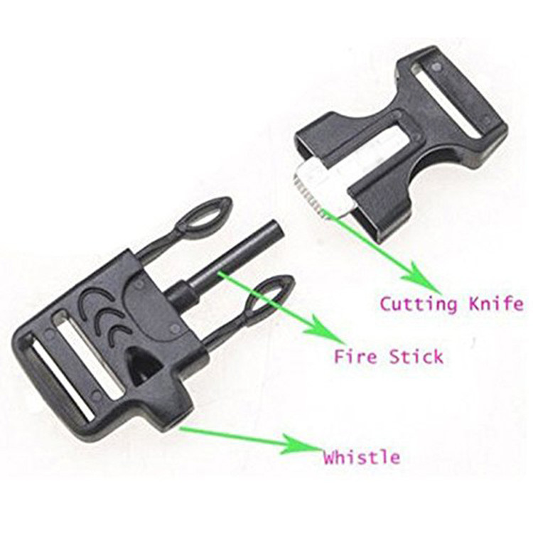 Pack of 6 (3 Black and 3 Army Green) 5 in 1 Multifunctional Paracord Bracelet