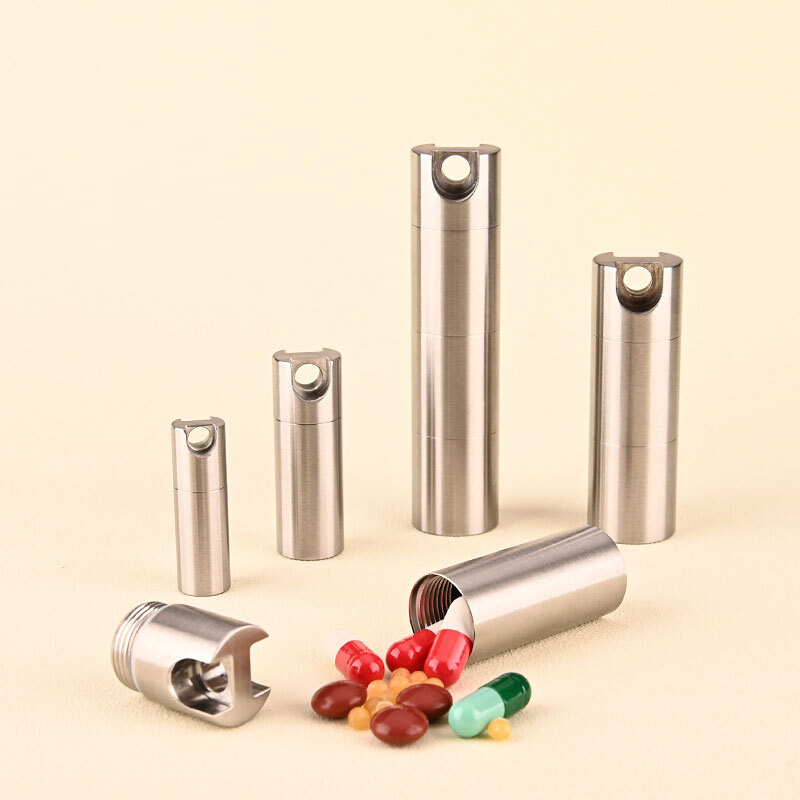 Outdoor Waterproof Pill Case Key Chain Capsule Seal Container Survival Box EDC
