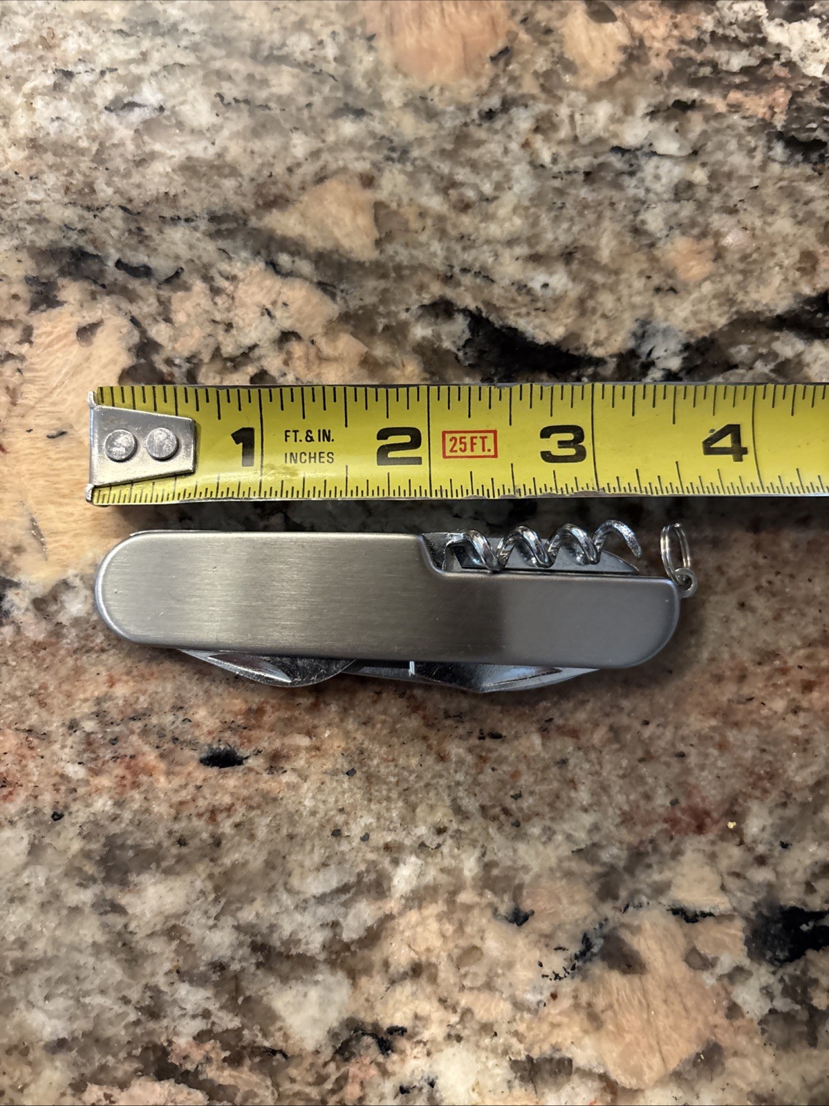 3.5” STAINLESS STEEL 5 MULTI FUNCTION MULTI TOOL FOLDING Knife Key Chain.
