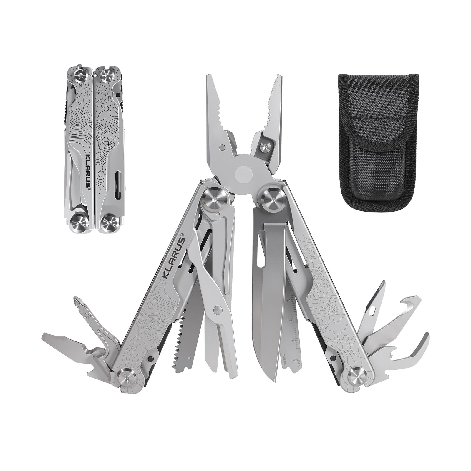 MT07 20-in-1 Multitool, Heavy Spring Pliers, Topographic Texture Finish, Dual…