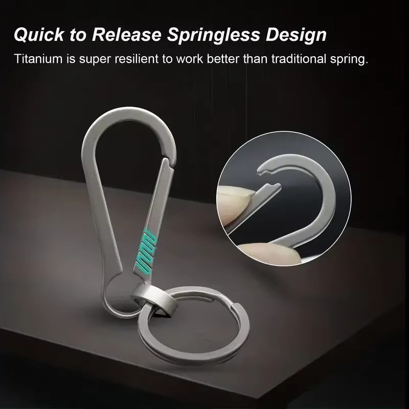Titanium Carabiner Keychain + Bottle Opener EDC Camping Hiking Fishing Travel