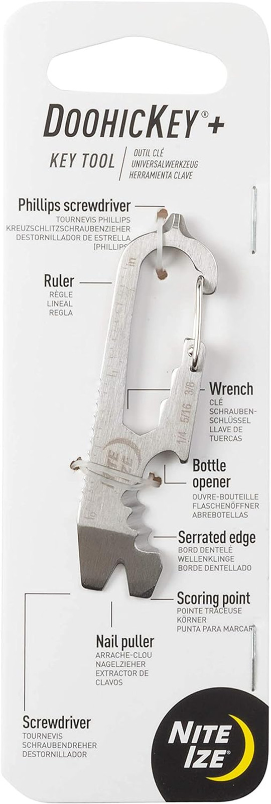 KMTSE-11-R3 Doohickey Keychain Multi Tool, 1 Count (Pack of 1), Stainless Steel