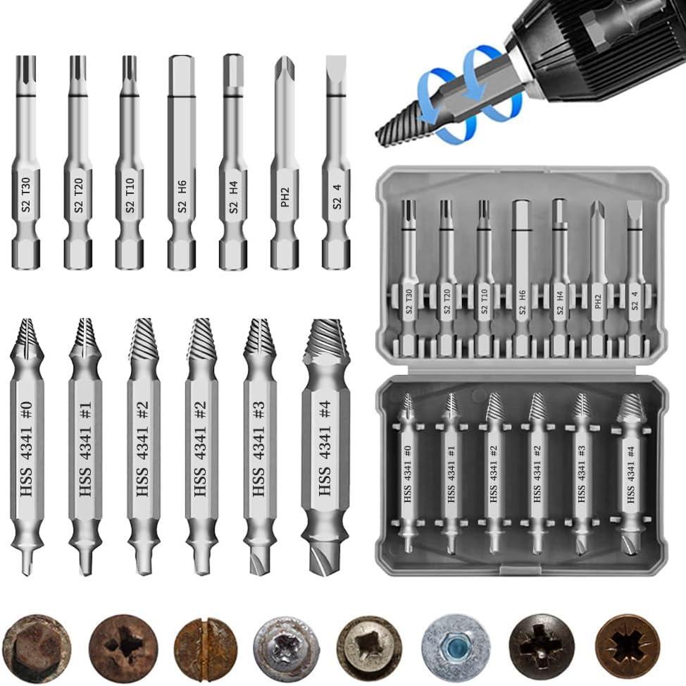 Brocas Para Sacar Tornillos Daã±ados Quebrados Kit Extractor Tuercas Pernos 13 P