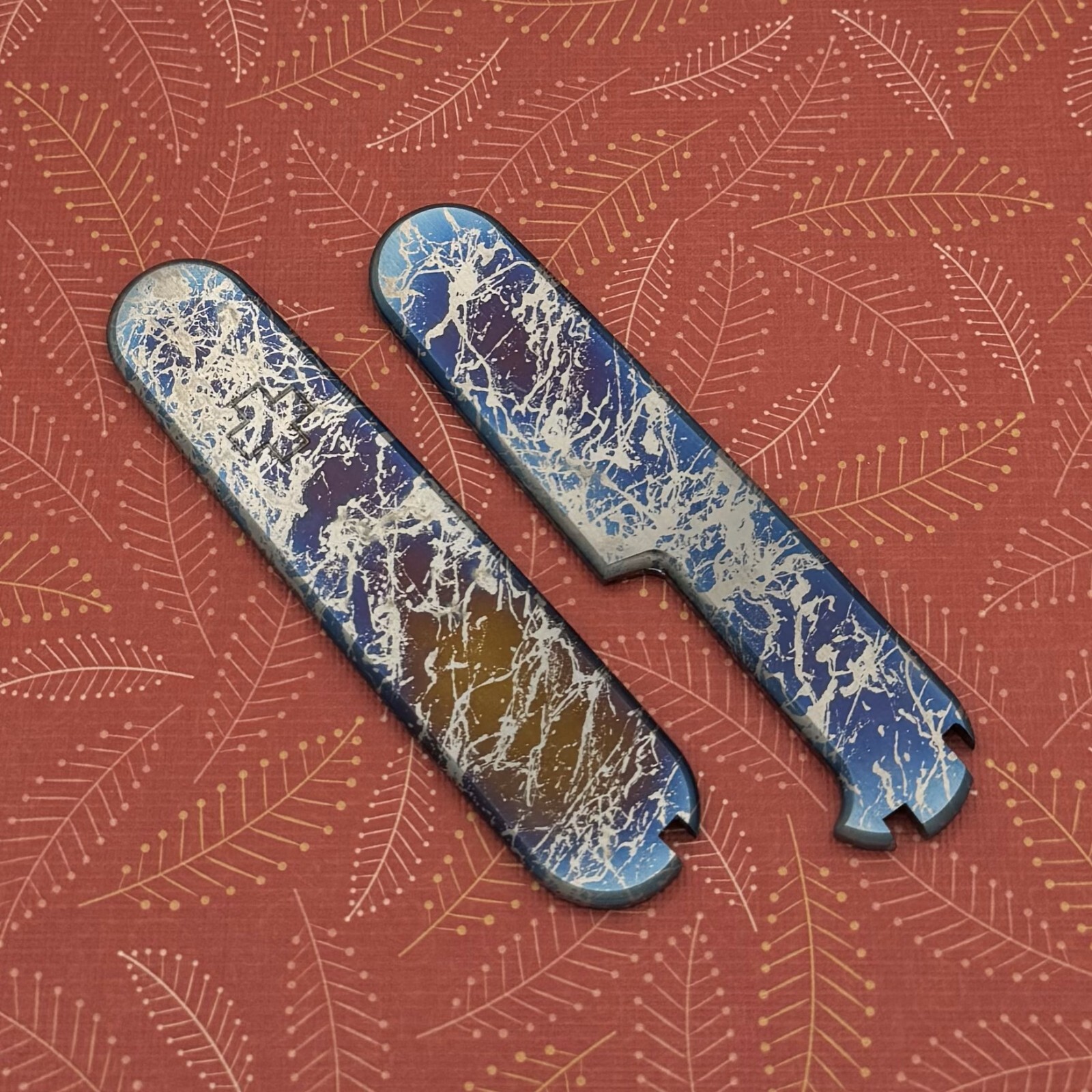 Swiss Bianco Splash Titanium Scales for 91mm Victorinox Swiss Army Knife (Set B)