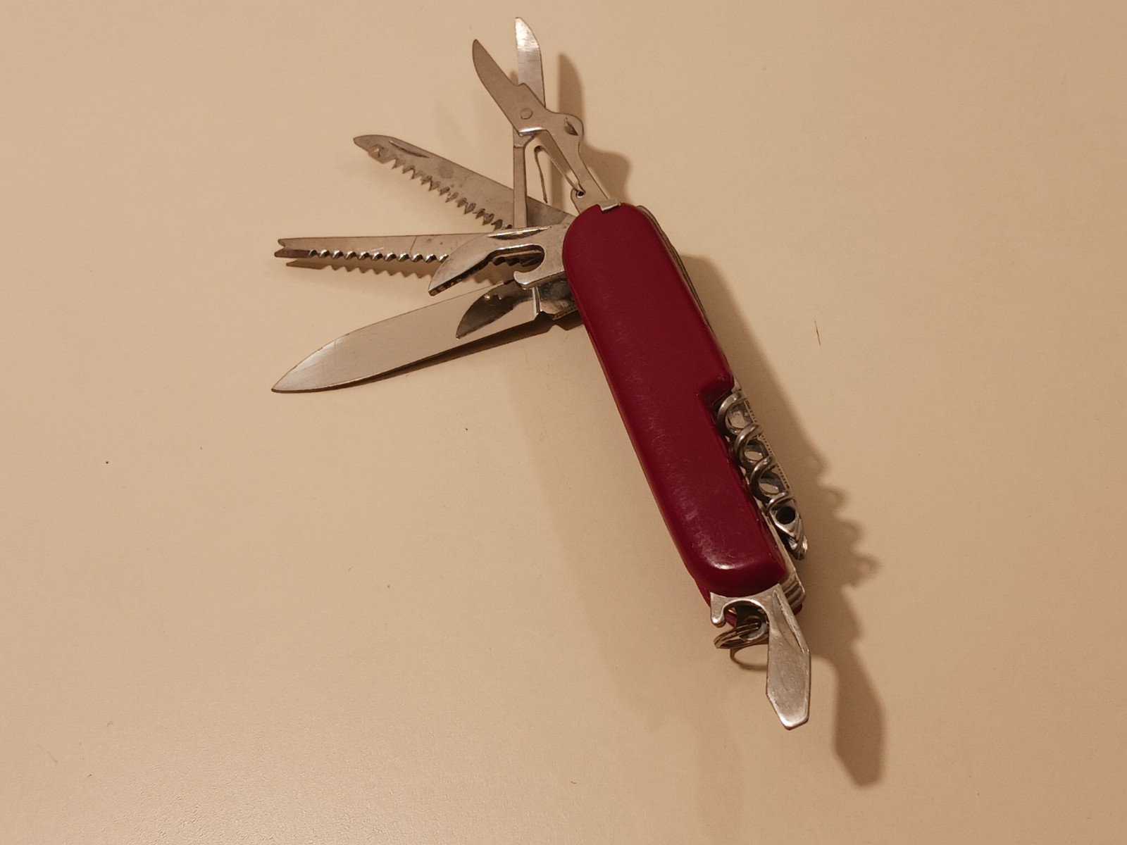 RK Logo Pocket Knife Multi-tool Stainless Steel Red Handle Camping Utility EDC