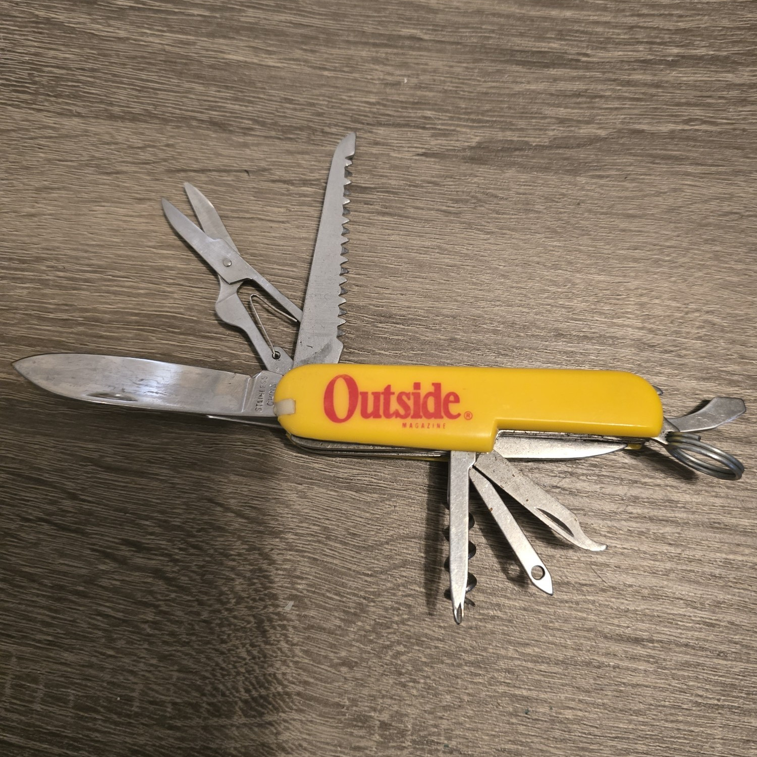 Outside Magazine Multi-Tool Pocket Knife Scissors Saw Key Ring Vintage