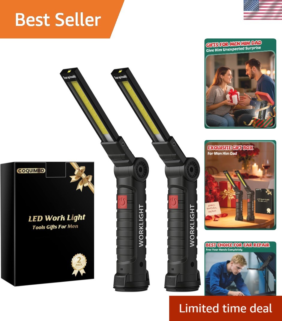 Tool Gifts for Men Him Dad Husband, Rechargeable LED Work Light BBQ Grill wit…