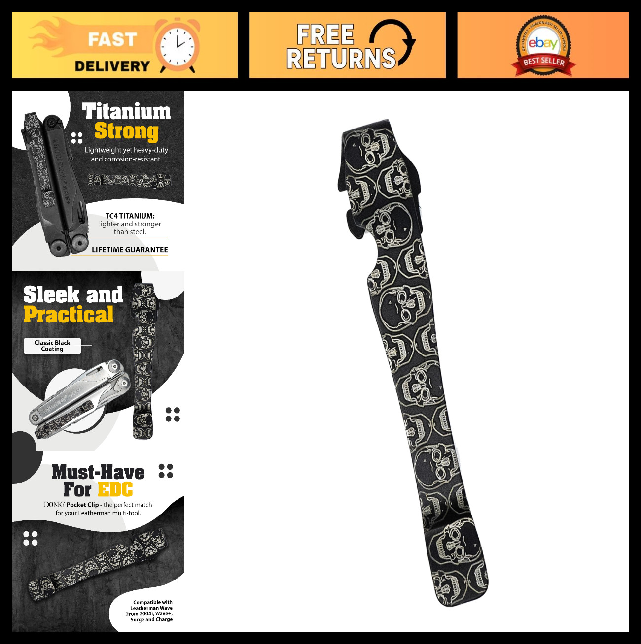 Pocket Clip for Multi-Tool Wave, Surge, Charge AL – Titanium TC4 – Quick Release