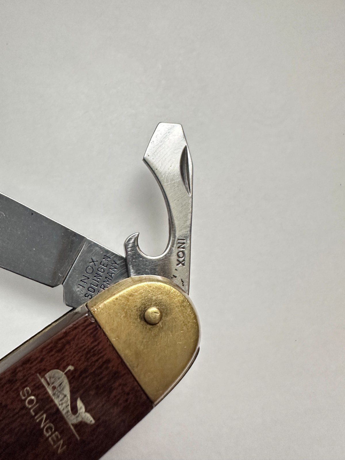 Vintage Solingen German Whale Logo Multi Tool Knife Corkscrew