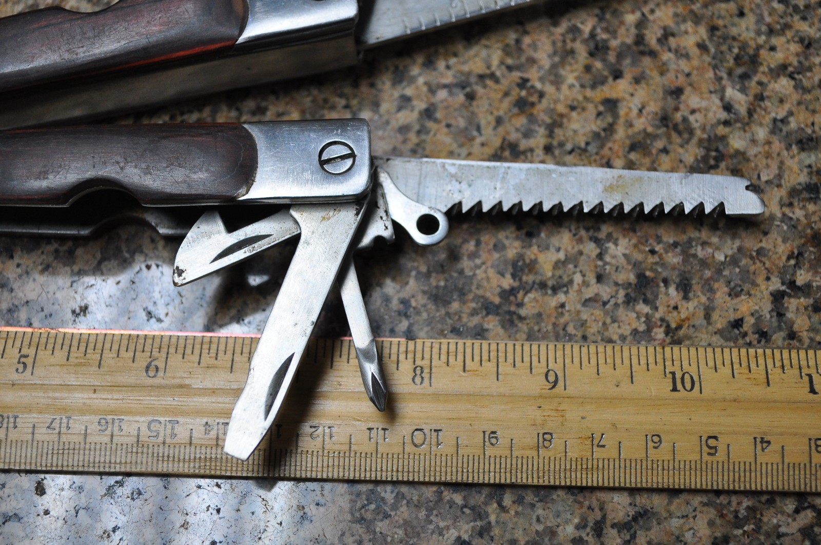 Sheffield 12-In-1 Multi Tool w/ Hardwood Handle Pliers Knife Blades Screwdrivers