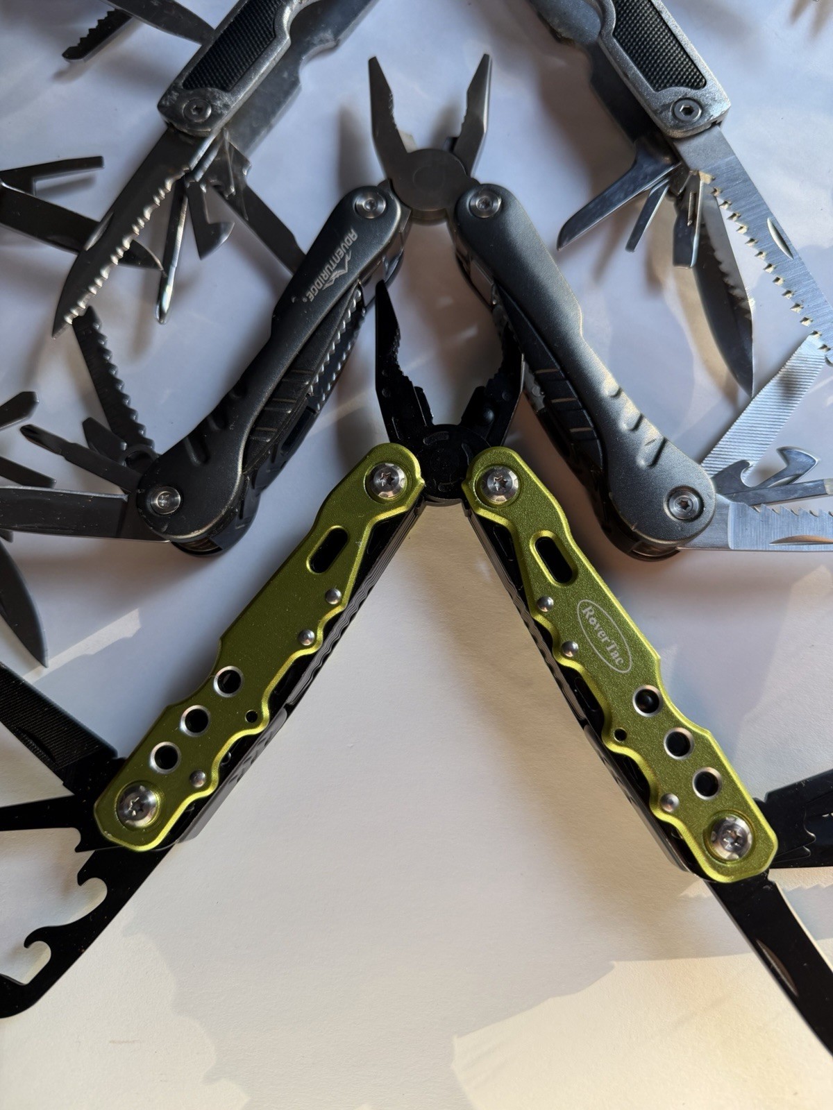 Big Lot of 10 Multi-Tools Pocket Knives, Various Brands inc Ozark Trail, Perwin