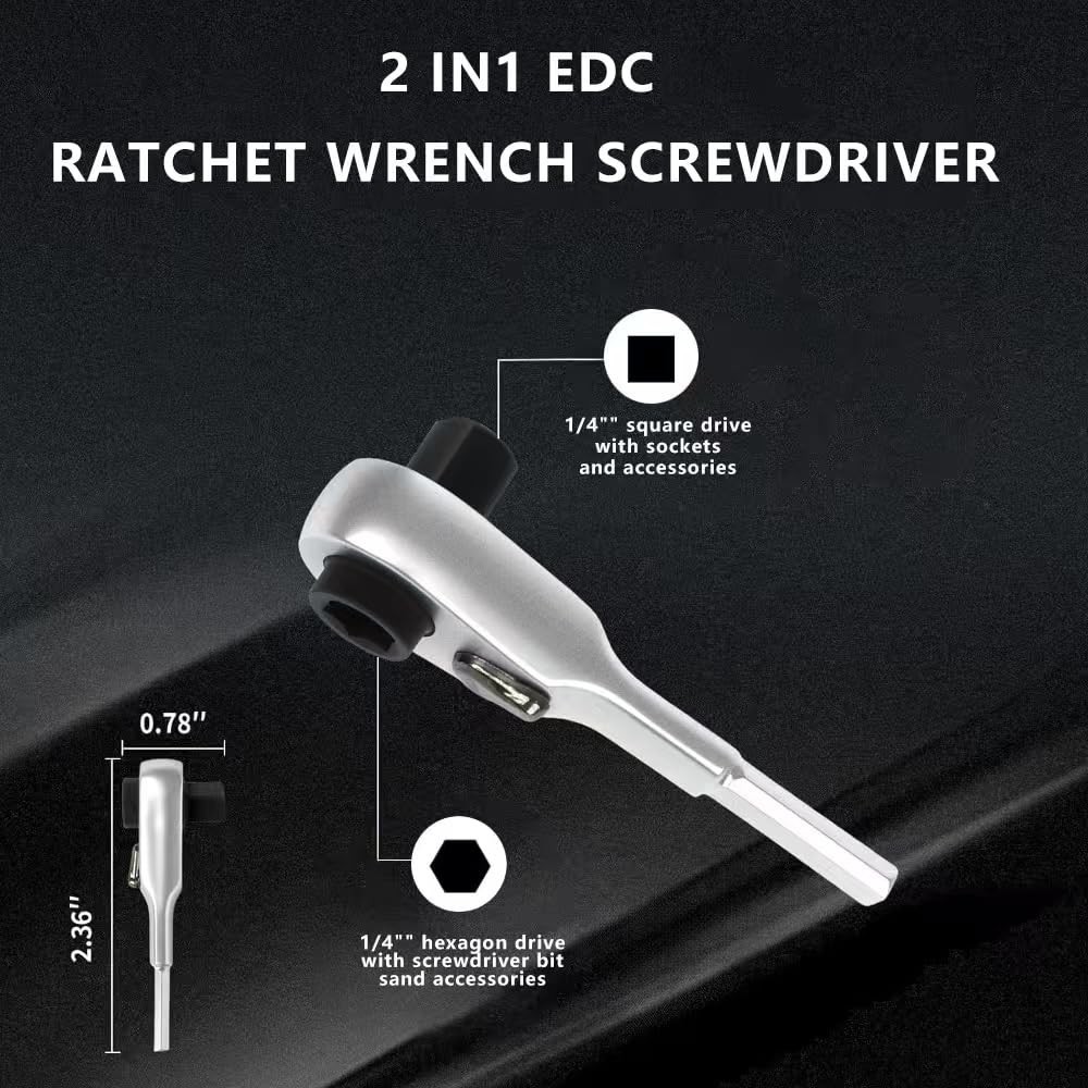 Multi-Tool Accessories Set, Double-Ended Screwdriver Bits, EDC Ratchet Wrench, G