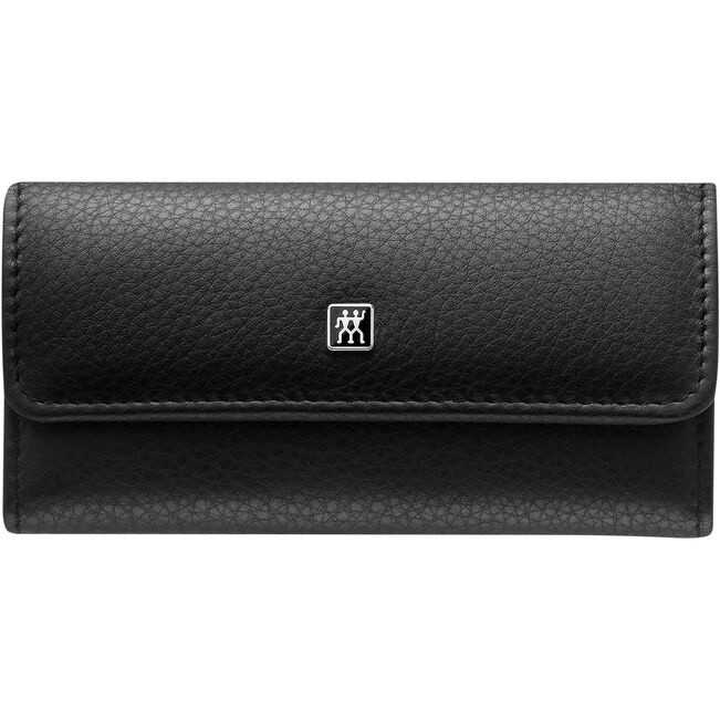 ZWILLING TWINOX 4-pc, Leather Travel Set With Snap Fastener Case, Black Matte
