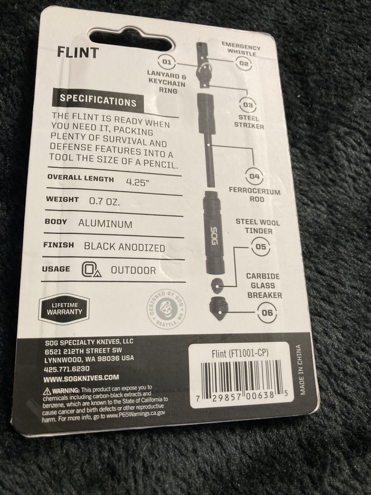 SOG Flint Survival Multi Tool (FT1001-CP) New In Package