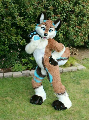 Long Fur Husky Dog Fox Mascot Costume Fursuit Halloween Suit Cosplay