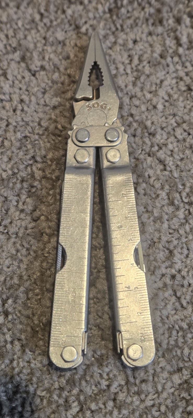 VINTAGE SOG Power Plier Master Mechanic Multi Tool with Leather Sheath USA Made