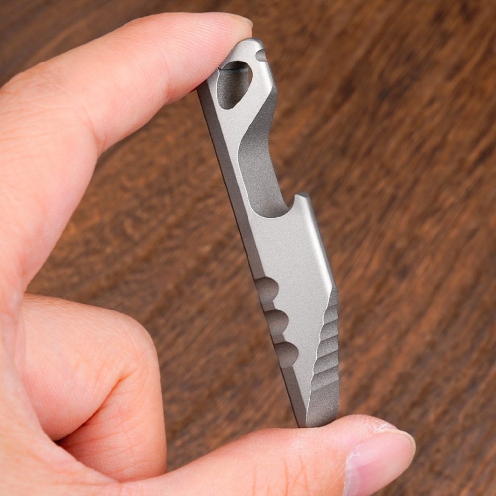 Titanium Alloy Mini Pry Bar Bottle Opener Keychain EDC Multi Tool Pocket New 1pc