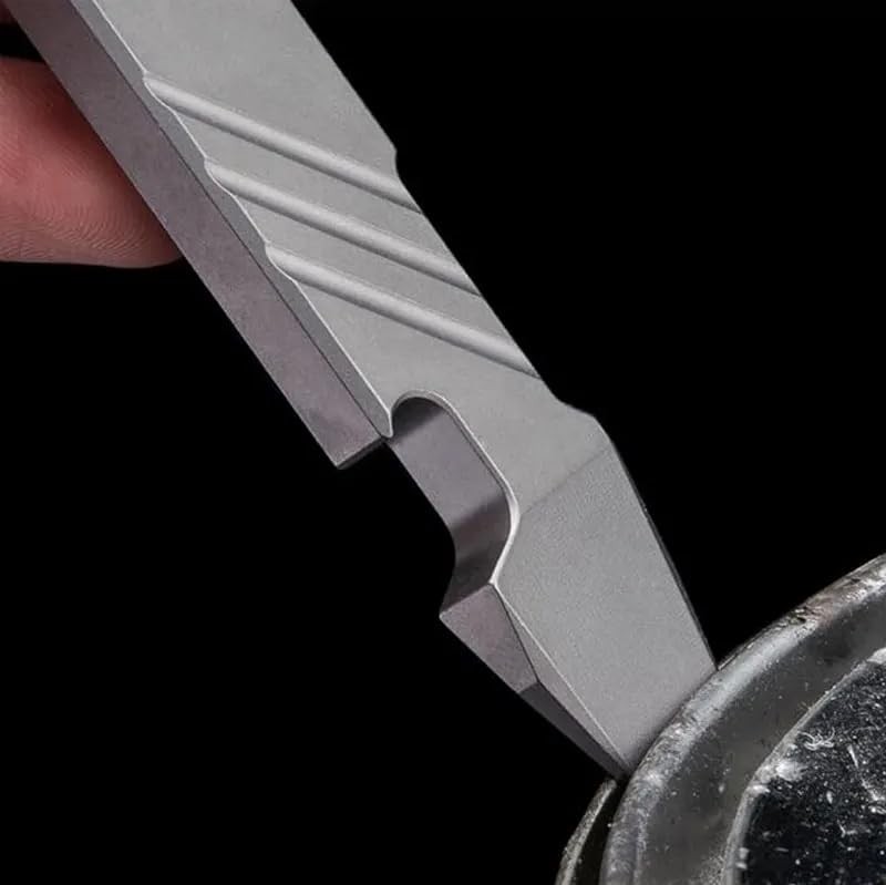 Titanium EDC Pry Bar Tool – 4” Pocket Prybar with Bottle Opener, Flathead Scr…