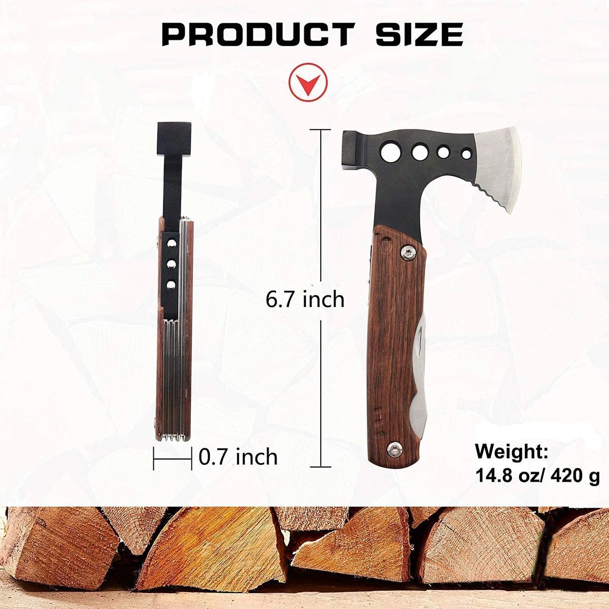 Bravedge BRD-001 Multitool Axe Tool, A Go-Bag MUST, Knife-Opener-Screwdriver Kit