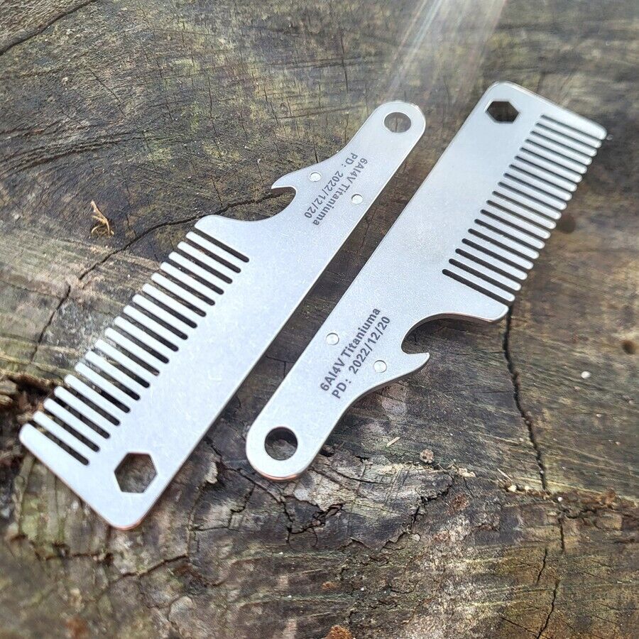 EDC Titanium Alloy Men Comb Hair And Beard Outdoor Pocket Multifunction Tool NEW