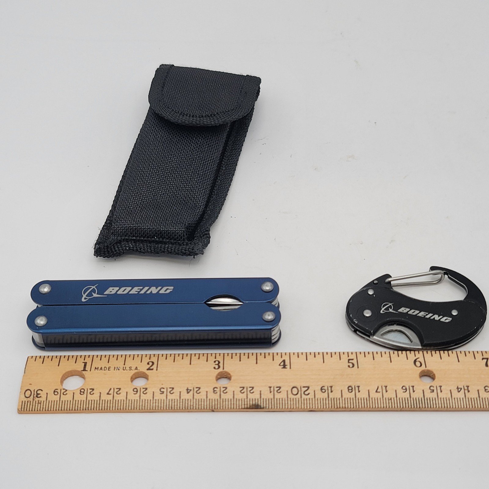 Boeing Multi Tool Pliers Pocket Knife Carabiner Knife Nylon Sheath EDC Lot