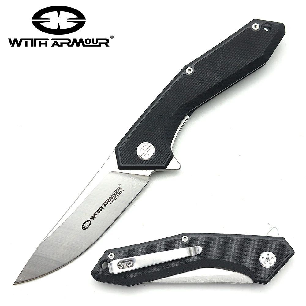 WithArmour WA-082BKG- Ball Bearing Pivot- 4.75 inch G10 Handle pocket knife