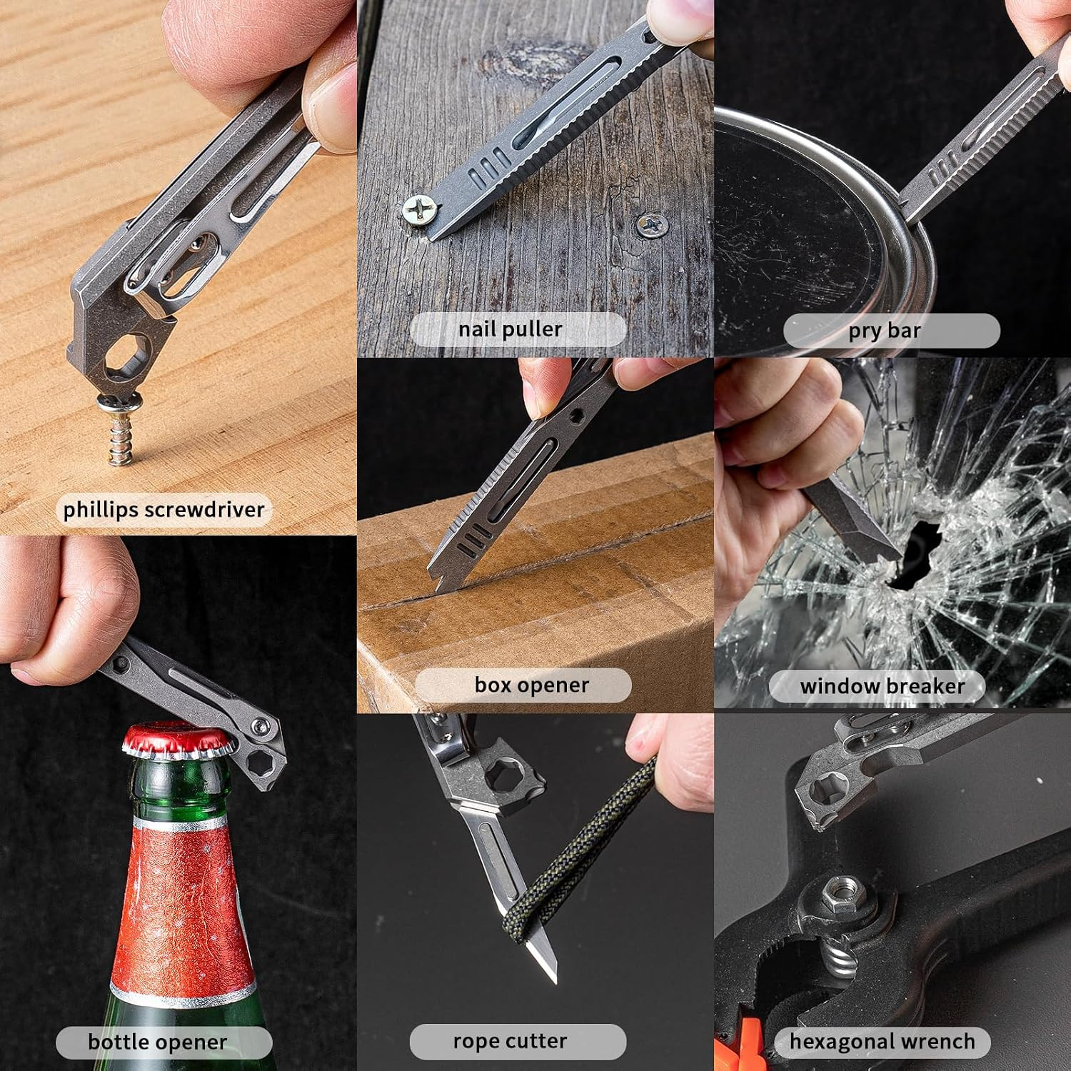 5-in-1 Portable EDC Pry Bar Multi Tool, Ultra-durable & Lightweight (Matte) | Mu