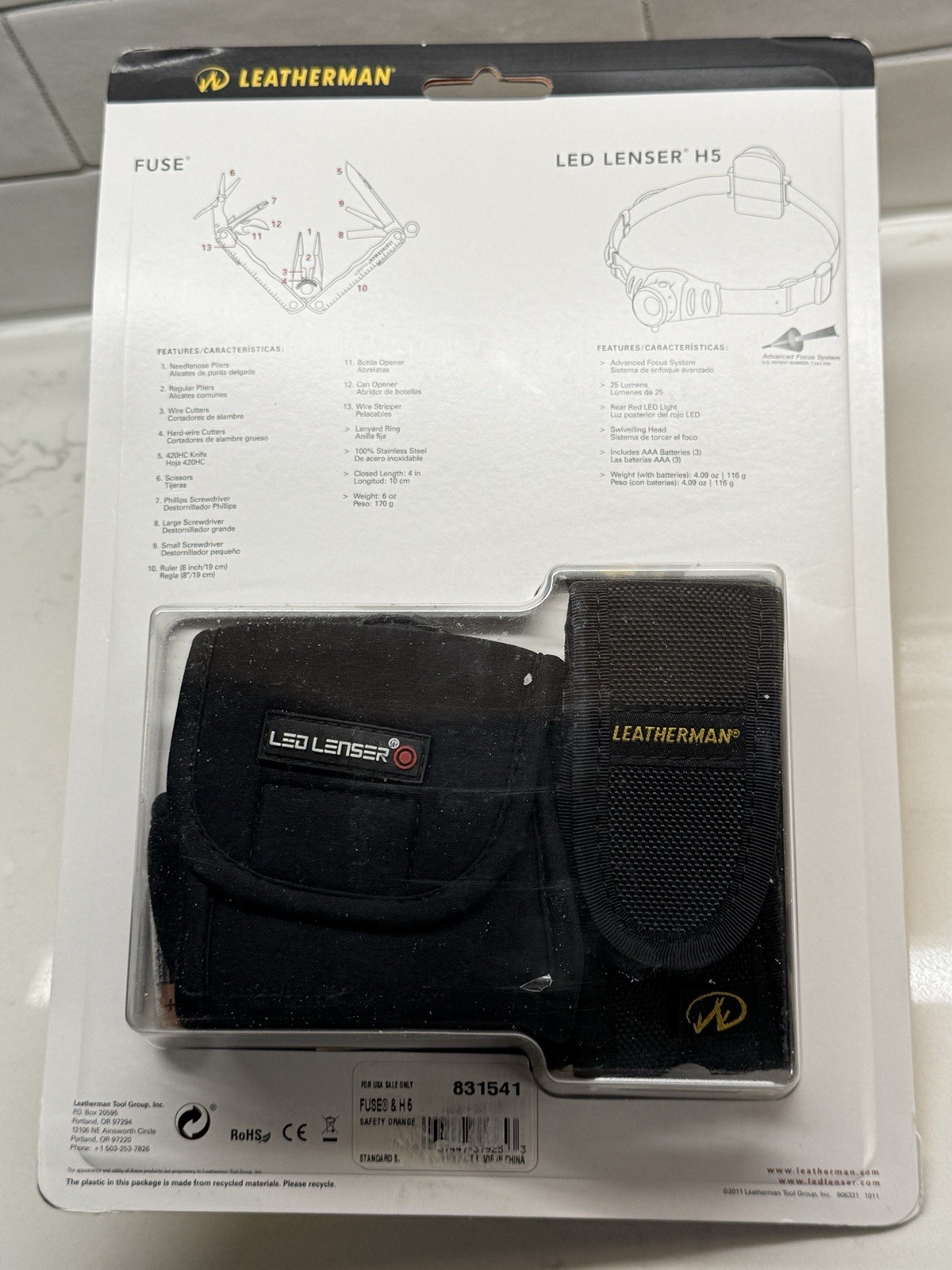Leatherman Fuse Orange multi tool & Led Lenser Headlight