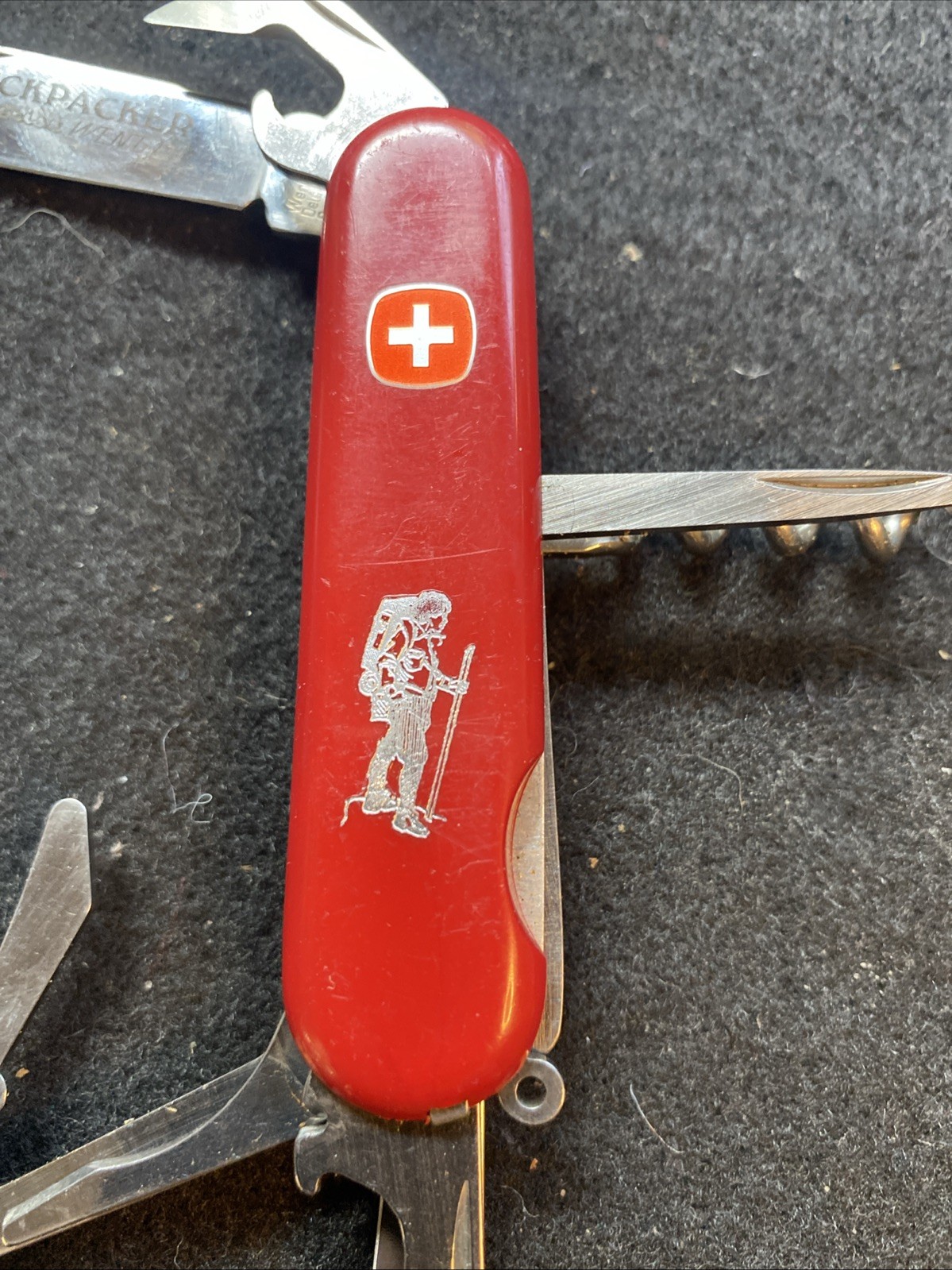 Vintage – Wenger Genuine Swiss Army Knife – Backpacker – Unused – Rare 9 Tools