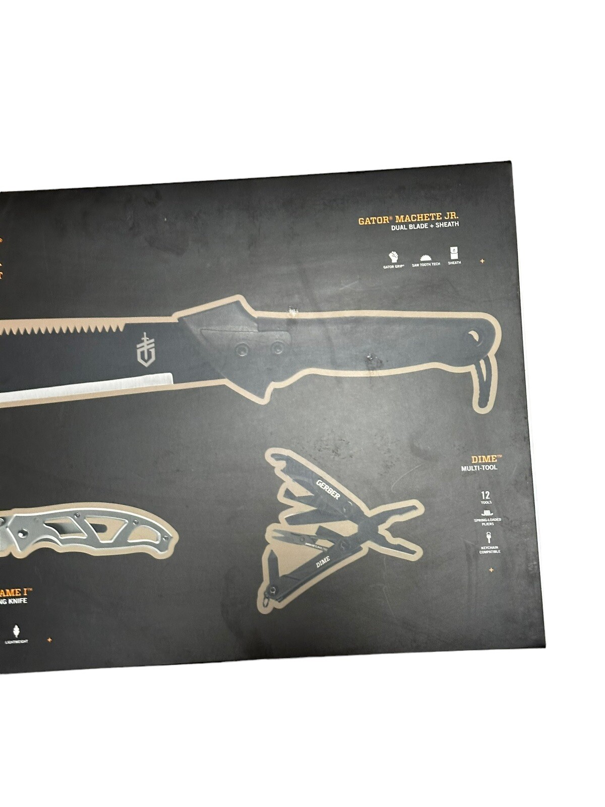 Gerber Trail Series Kit-3-in-1 Gator Machete Jr Paraframe & Dime Multi-tool New