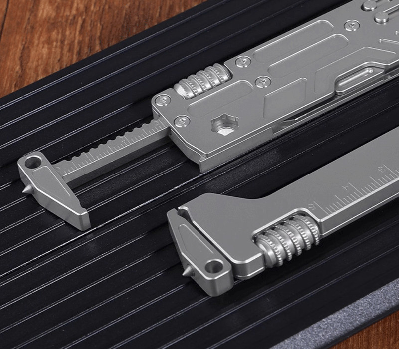For EDC Titanium Alloy Multi Tool Adjustable Wrench Pocket With Bit Holder HOT