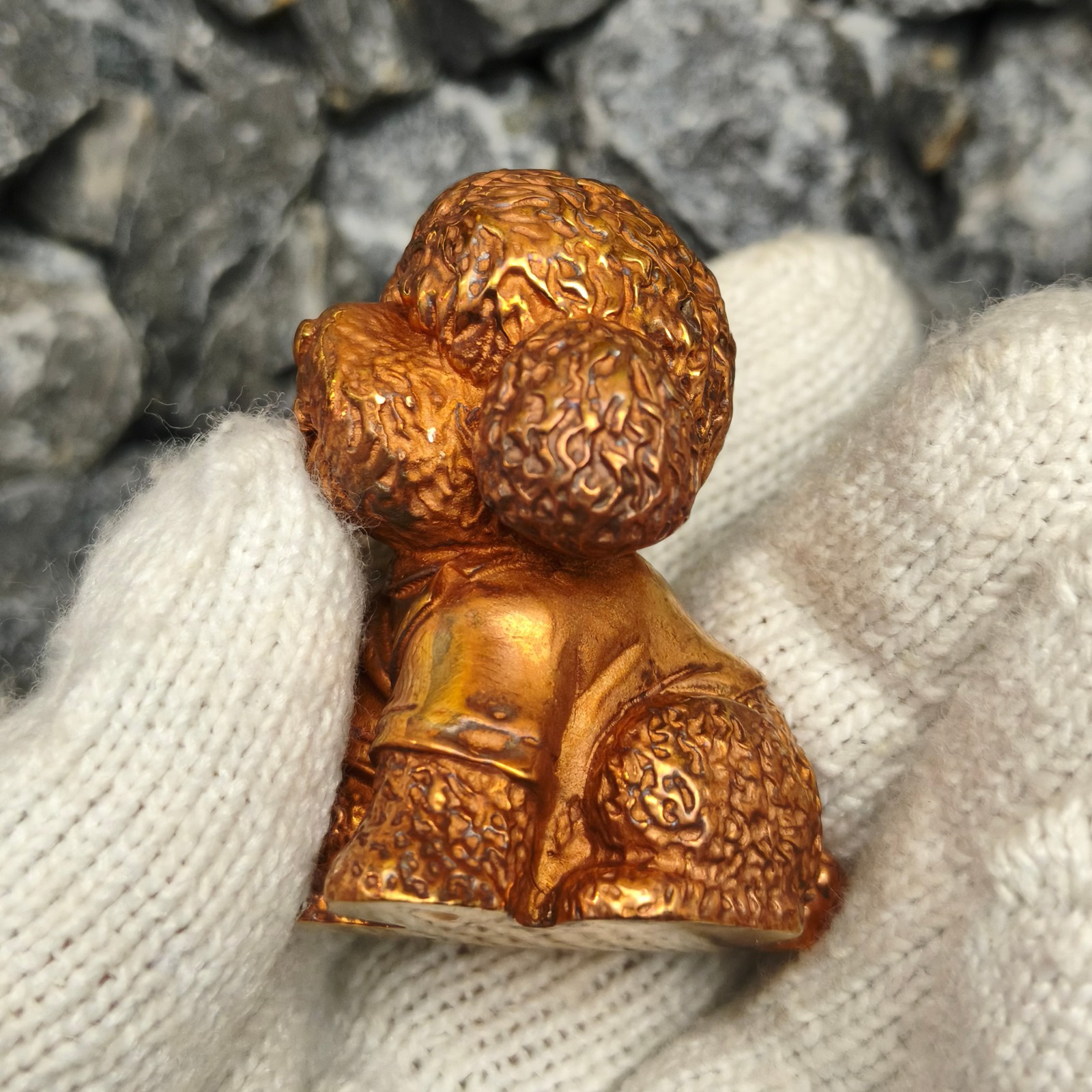 Pure copper sculpture Teddy Poodle ornament Artistic animal canine dog