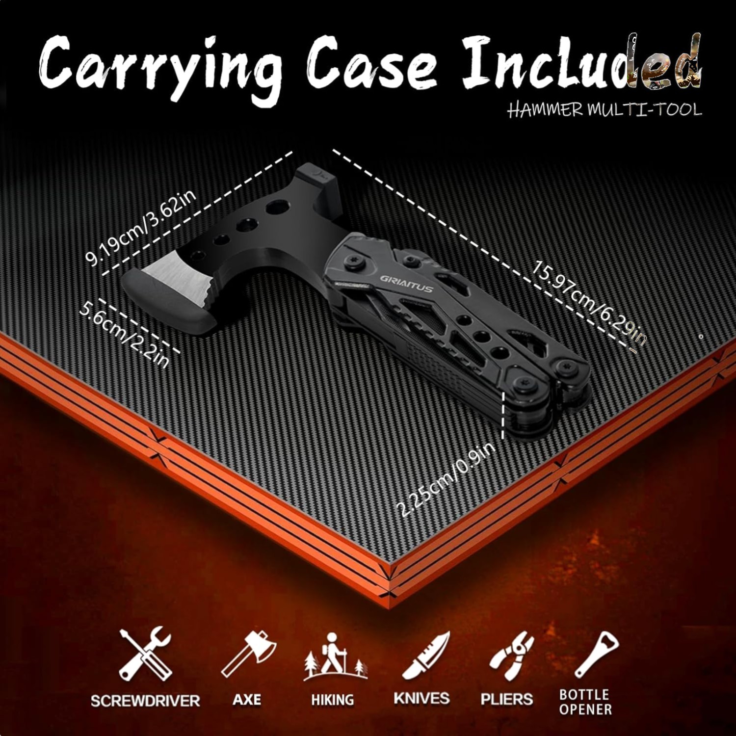 16-in-1 Multitool Survival Gear with Axe, Hammer & More – Perfect Camping Gift
