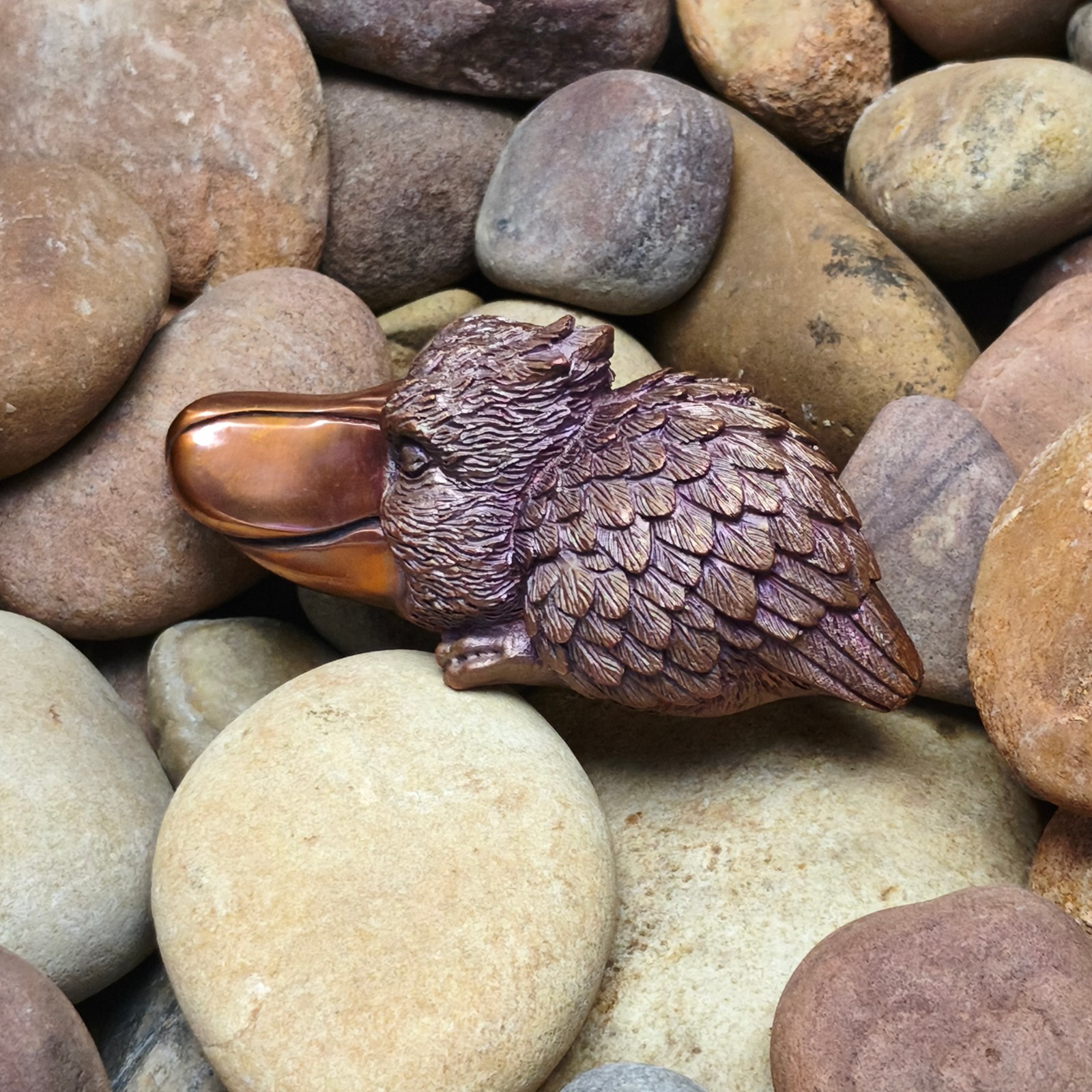 Purple copper Shoebill ‌Whale head Stork ornament Solid handcraft statue bird