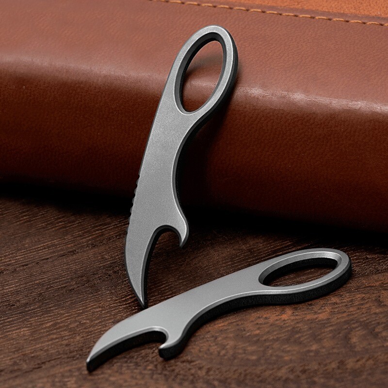 Titanium Alloy Multi Tools Crowbar Bottle Opener Portable Outdoor EDC Keychain