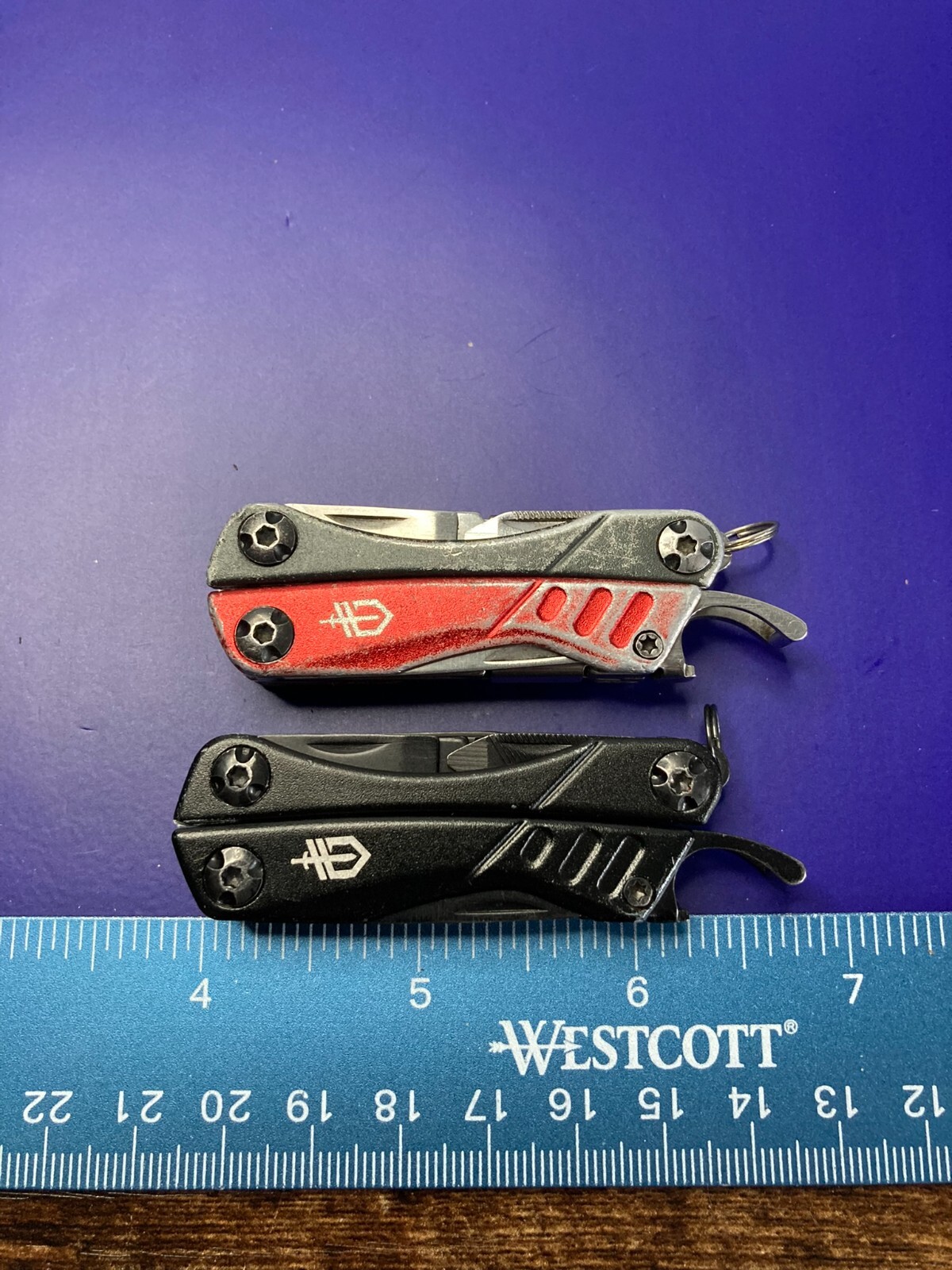 Lot of 2 Gerber Dime Multi-Tools Small Keychain Pliers Knife File Scissors