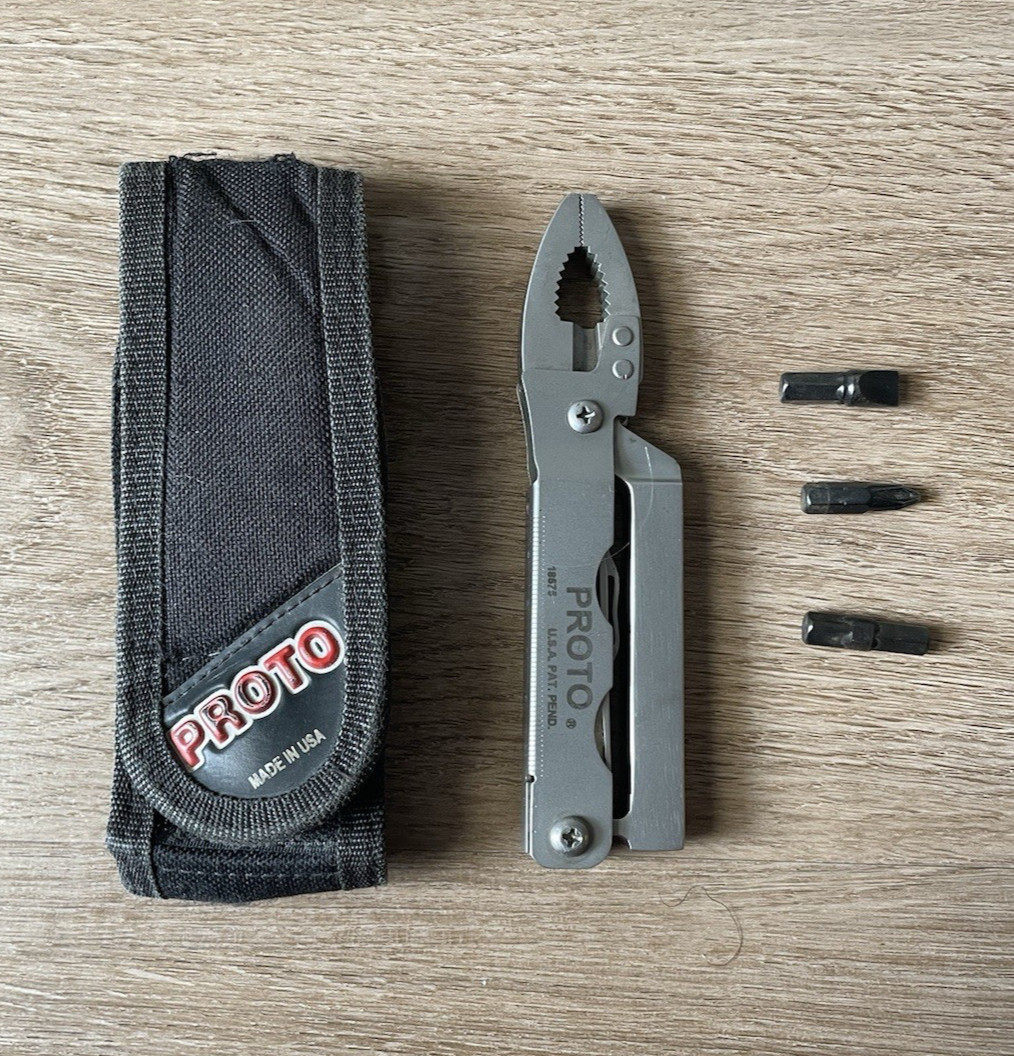 Proto 18575 Multi-Purpose Tool, Stainless Steel, Blunt Nose Plier, Nylon Pouch
