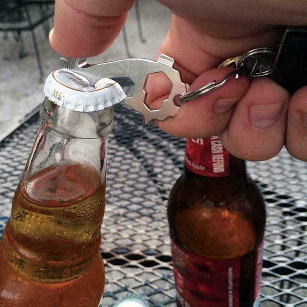 20 In 1 Outdoor Survival EDC Multi-Tool Gear Carabiner Keychain Bottle OpenerS
