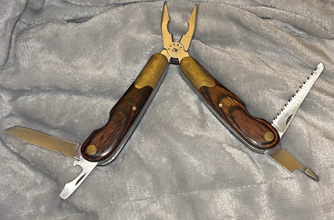 HUSKY 25 Years 25th Anniversary Limited Edition Multi-Tool Brass Wood vintage