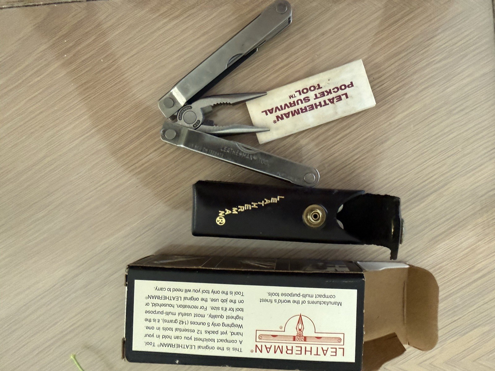 Vtg Leatherman Pocket Survival Tool The Original MultiTool New NIB w/Paperwork.