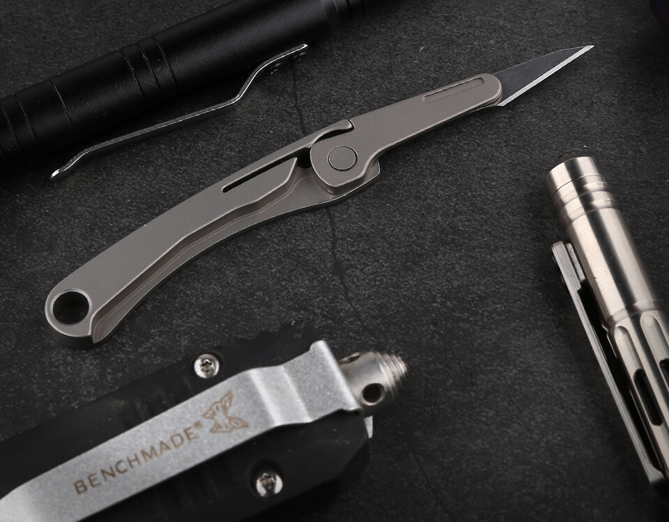 TC4 Titanium Portable Keychain Utility Knife Outdoor EDC Surgical Folding Knife