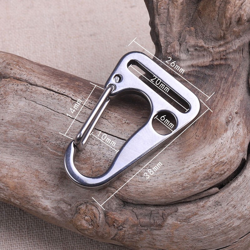 2pcs EDC Stainless Steel Keychain Carabiner Portable Car Key Bag Pendant Tool